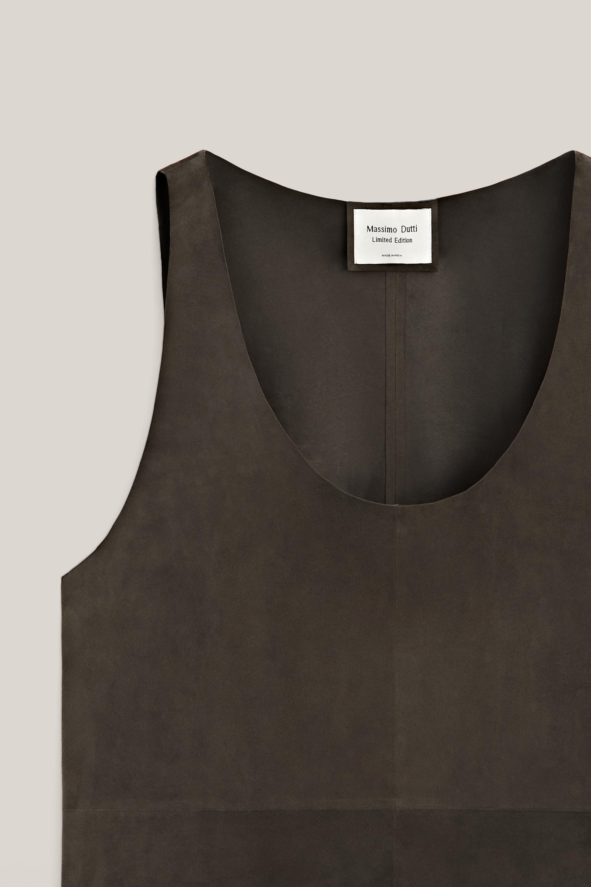 Top à bretelles en cuir effet daim - LIMITED EDITION